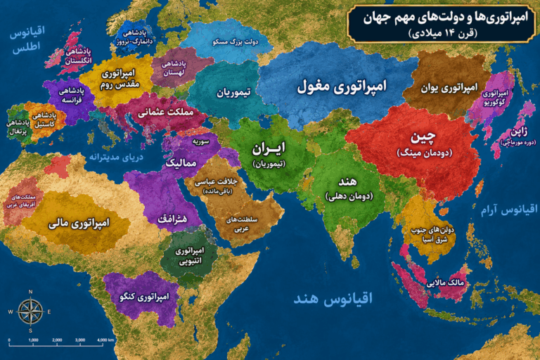 نقشه قرن 14 میلادی